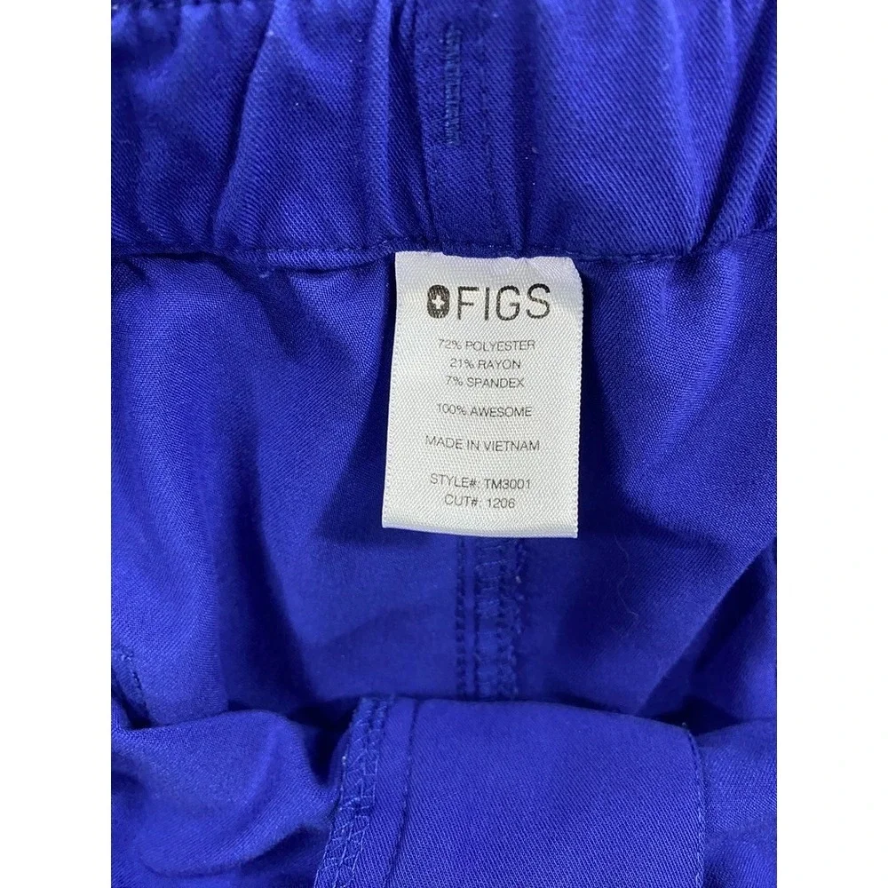 FIGS Cairo Cargo Scrub Pants‎ Technical Collection Size Medium Blue 31.5